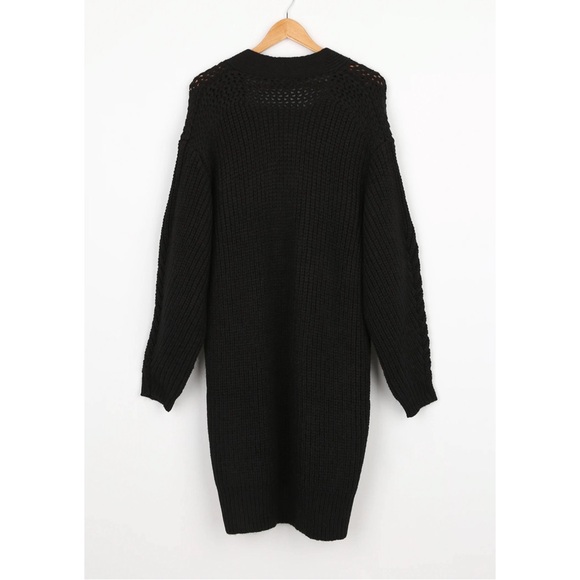 NEW Lulus Knit Oversized Cardigan Sweater in Black Size XS - Picture 4 of 9